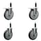 Service Caster 6'' Thermoplastic Rubber Swivel 1'' Expanding Stem Caster Set 2 Total Lock Brakes, 4PK SCC-EXTTL20S614-TPRB-2-S-2-1 - alternate 1
